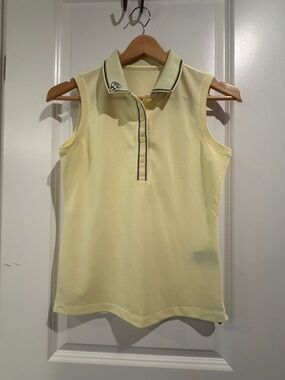 NWOT - Elle Golf Sleeveless Polo Shirt - Pale Yellow - Size 90 (Small)